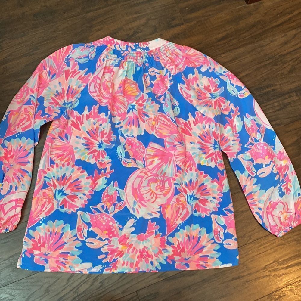 NWOT - Lilly Pulitzer Bennet Blue Bay Dreamin Elsa Blouse - Size Small - Picture 12 of 12